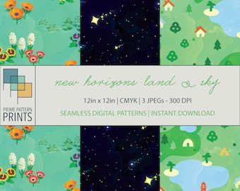 ACNH Pattern, New Horizons Pattern, Animal Crossing, Seamless Pattern, Repeat Pattern, Digital Paper, Digital Download