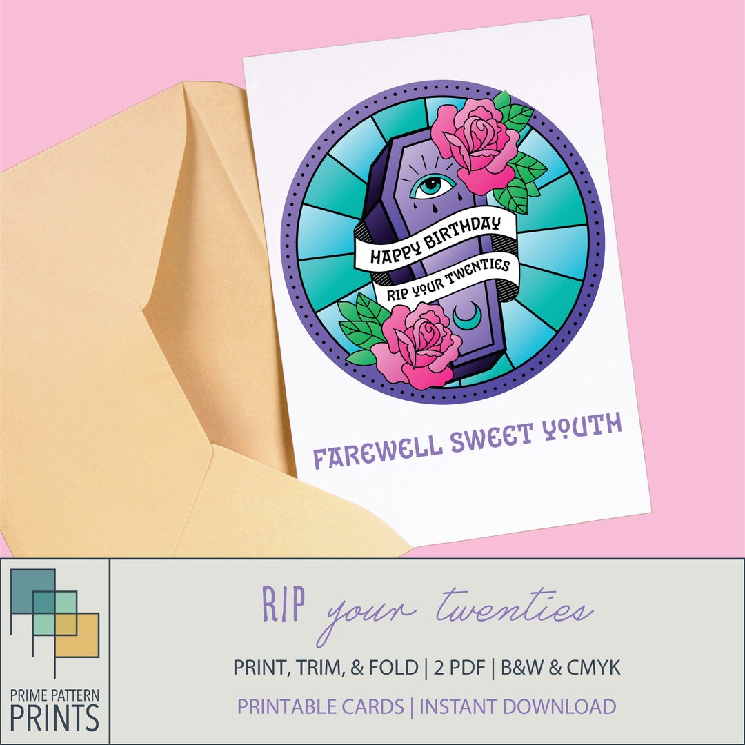 Instant Download Birthday Card, Printable Birthday Card, 30th Birthday ...