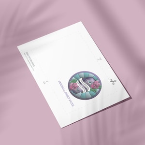 May include: Printable paper craft pattern for a round patch with a purple, blue, and green design. The patch features a tombstone with the text "Keep it mysterious" and two pink roses. The text "Farewell Sweet Youth" is printed below the patch.