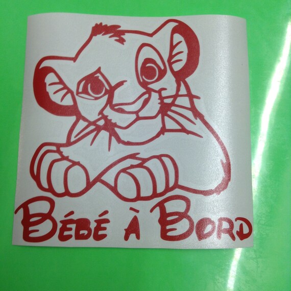 Bebe A Board Le Roi Lion Sticker Vinyl Decal For Car And Etsy Bebe A Board Le Roi Lion Sticker Vinyl Decal For Car And Etsy