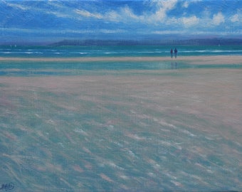 Beach At West Wittering.   Canvas Art, Paper Art  Print,  Sea Art,  Wallart, Art Print, British Art