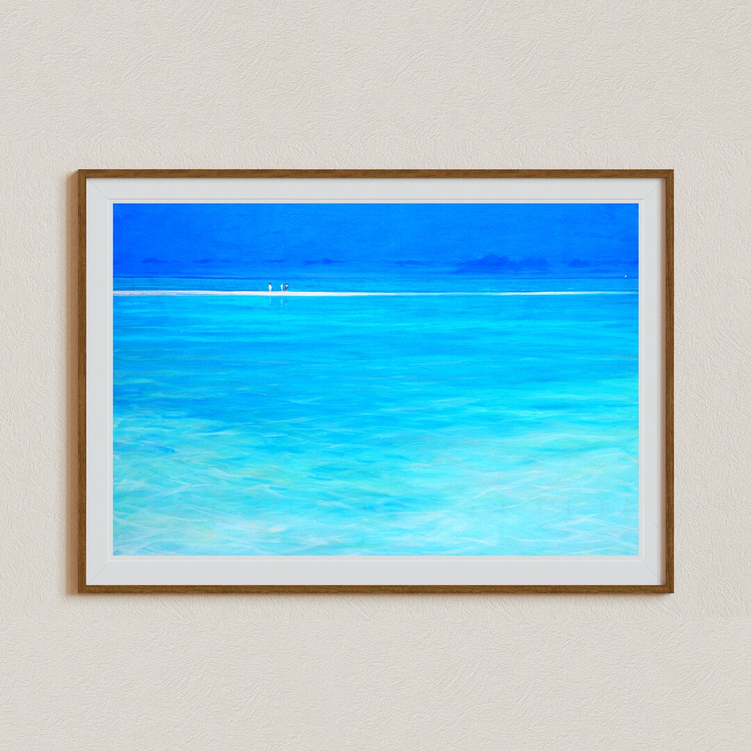 Beach Canvas Art, Seascape Painting, Bahamas Painting, Ocean Wall Art, Scenery Canvas Art Print