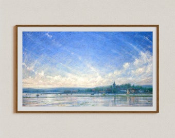 Landscape Wall Art, Coastal Canvas Art, Sailing Art Print, Scenery Art Print, Signed by Artist, Harbour Canvas Art Signed by Artist,