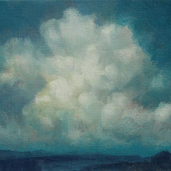 Original Oil painting. Cloud Over Landscape