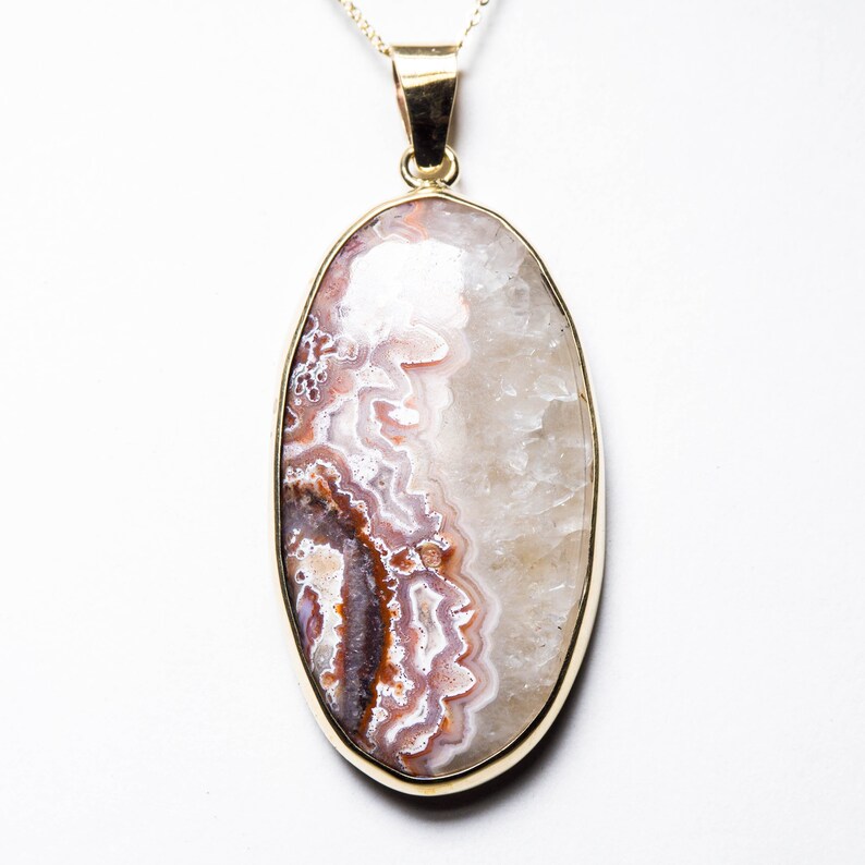 - Handmade Gold Tone Jewelers Brass Chain included Red Crazy Lace Agate Natural Stone not plated