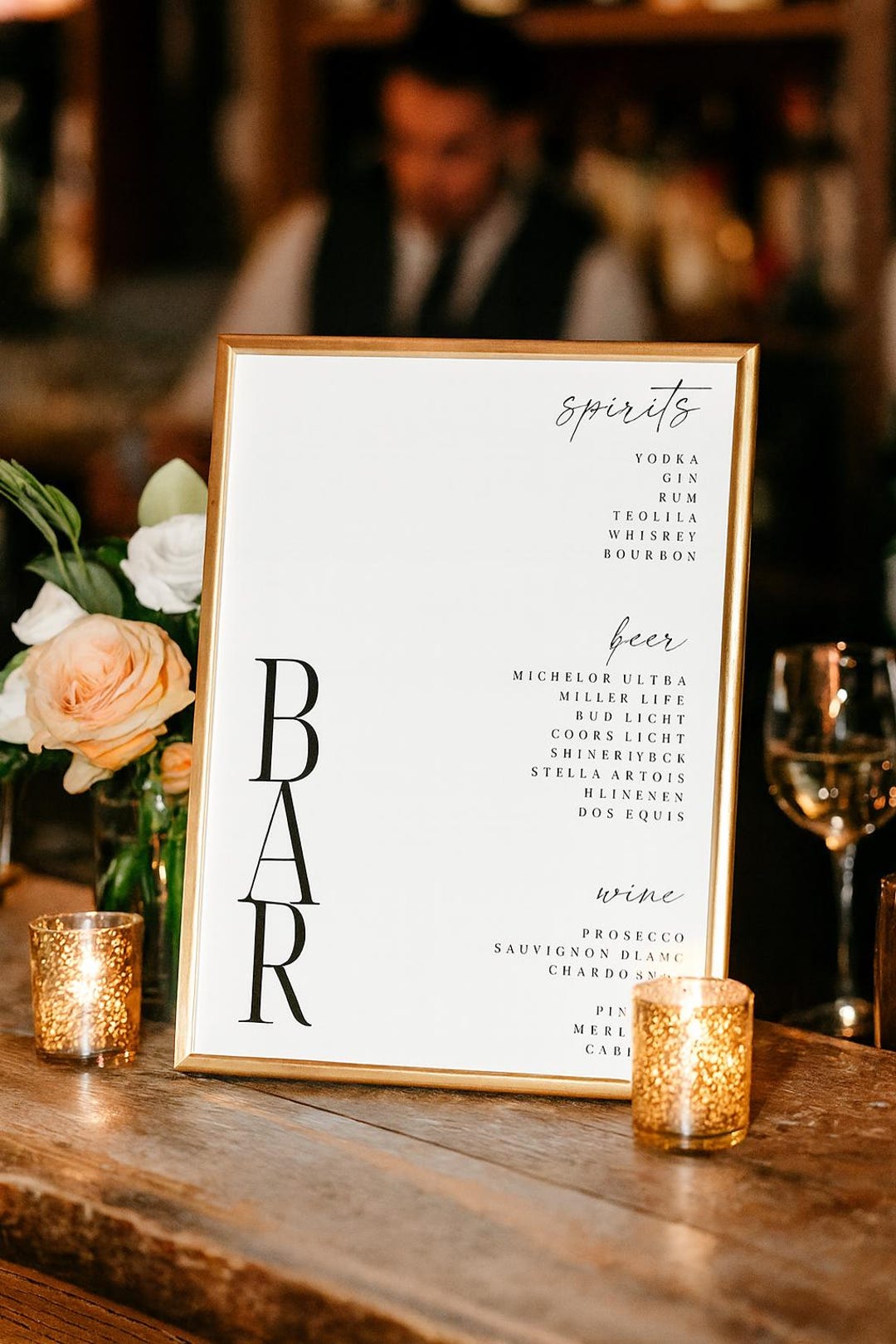 Customizable Bar Menu Sign Template: Event Drinks (digital Template) - Etsy