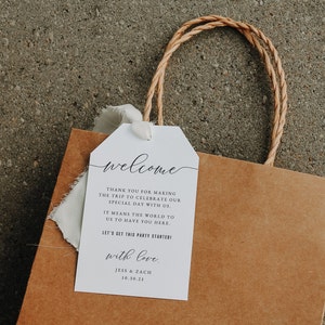 Wedding Welcome Tags | Welcome Tags | Printed Welcome Tags | Hotel Welcome Bag Tags | Wedding Gift Tags