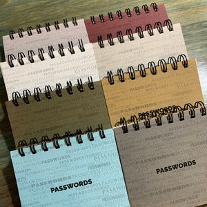 password book, small password book, Mother’s Day gift, teacher gift, Pocket Password Book, Spiral Password book, password notebook