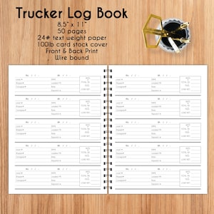 Trucker log book / spiral notebook for truckers / Trucker notebook