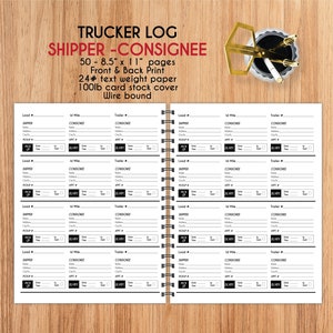 Trucker log book / Shipper-Consignee trucker book / Log Book for Truckers / spiral notebook for truckers / Trucker notebook