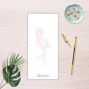 2 Custom Notepad Set, To Do List, - Pink Flamingo, gift for her, tropical, beach, mother's day gift, bridal shower gift, personalized