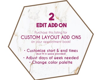 Appointment book custom layout add ons