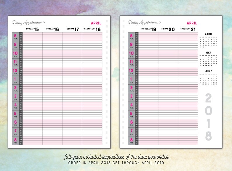 2019 Hairstylist Appointment Book Weekly Yearly Appointment Etsy