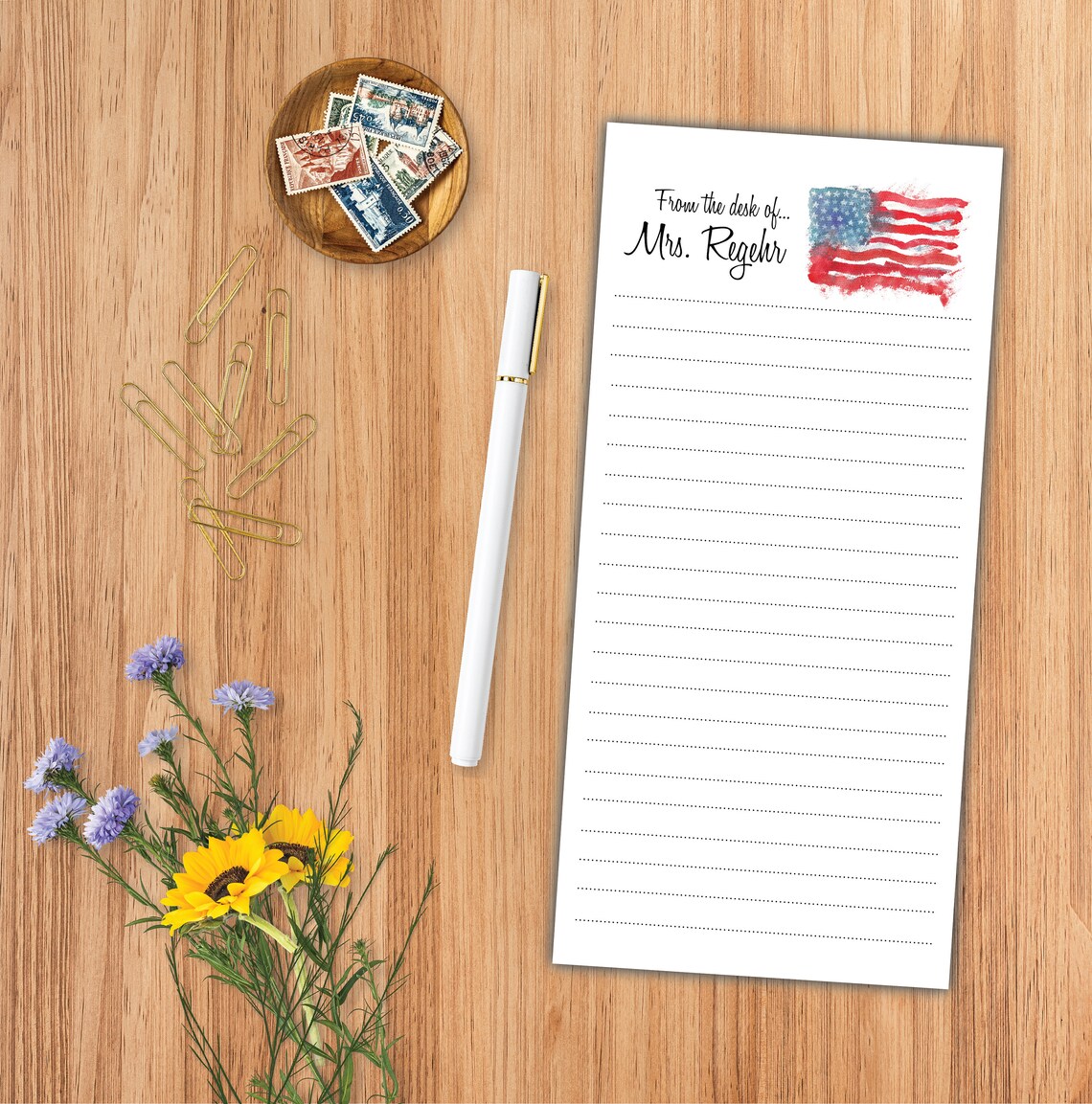 Custom Notepad Set AMERICAN Flag Notepad Patriotic Notepad Etsy