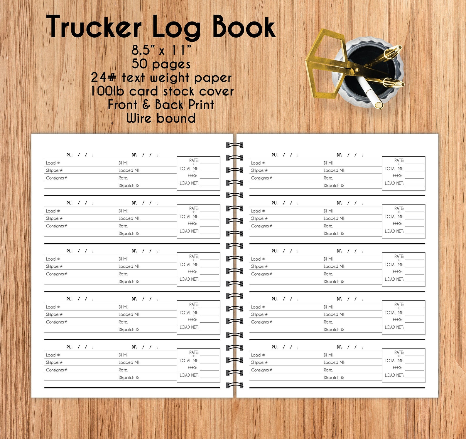 trucker-log-book-spiral-notebook-for-truckers-trucker-etsy