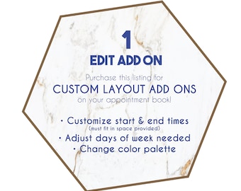 Appointment book custom layout add ons