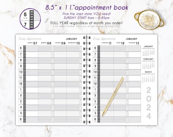 Hairstylist Appointment book Choose your start date!• weekly • Yearly appointment book • Scheduling • salon