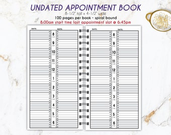 Hairstylist Appointment Book – Undated Weekly Salon Scheduler
