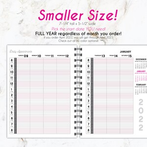8am - 8pm Small Hairstylist Appointment book• weekly • Yearly appointment book • Scheduling • salon