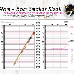 9am - 5pm Small Hairstylist Appointment book• weekly • Yearly appointment book • Scheduling • salon