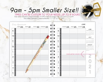 9am - 5pm Small Hairstylist Appointment book• weekly • Yearly appointment book • Scheduling • salon