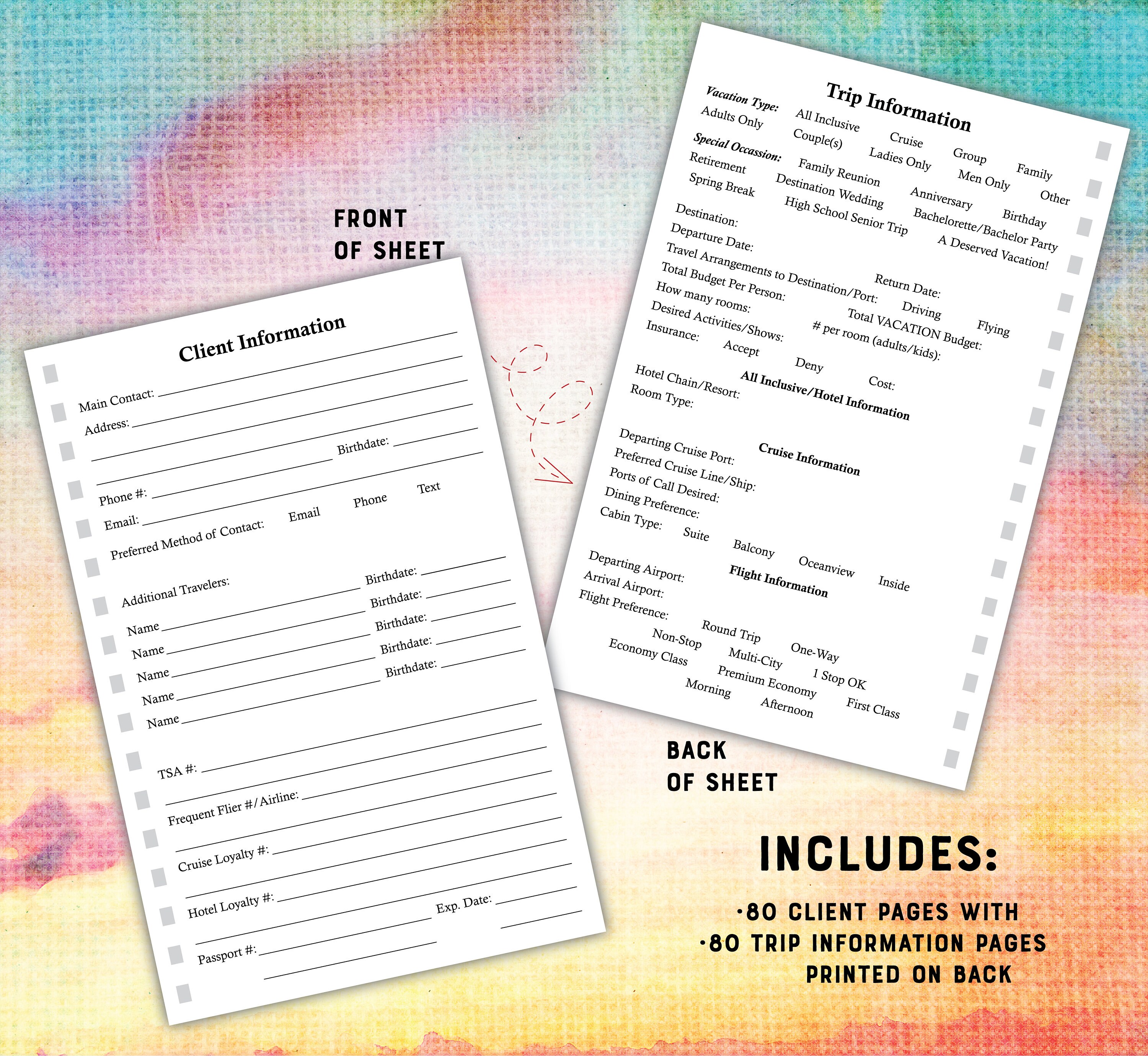 Travel Agent Information Notebook Etsy