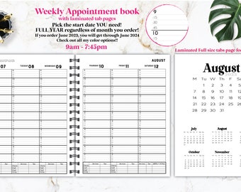 Hairstylist Appointment book Choose your start date!• weekly • Yearly appointment book • Scheduling book with income tracker • salon