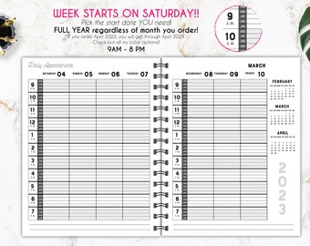 Hairstylist Appointment book Choose your start date!• weekly • Yearly appointment book • Scheduling • salon