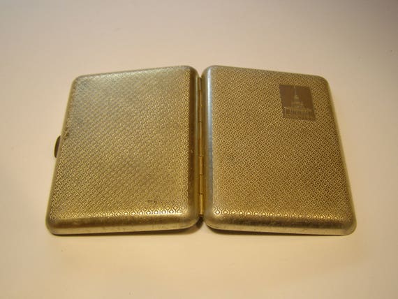 Soviet metal cigarette case. Vintage cigarette ca… - image 4