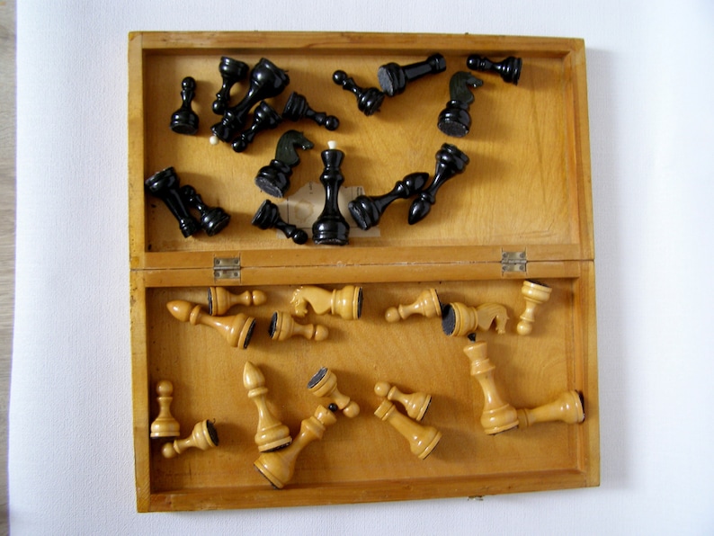 Soviet Wooden chess Vintage chess Vintage chess Wooden soviet chess set Chess USSR Soviet chess