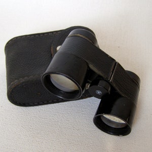 Occhiali da opera neri. Binocolo nero. Opera sovietica. Binocolo. Piccola custodia in pelle. Accessori vintage.