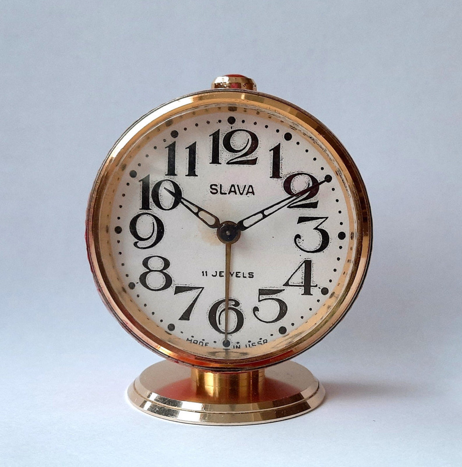 Soviet alarm clock. Desk Clock USSR. Vintage clock SLAVA. Etsy