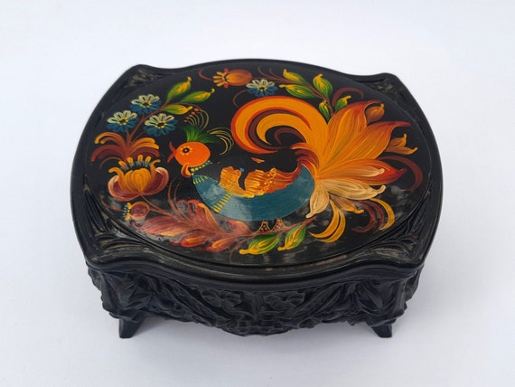 Soviet Hand painted box. Soviet plastic box. Sovi… - image 2