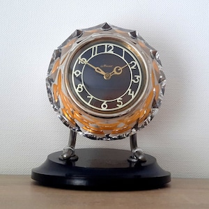 Mechanical clock Majak, Vintage desk clock, Heavy old clock, USSR desk clock, Working clock, Fireplace clock.