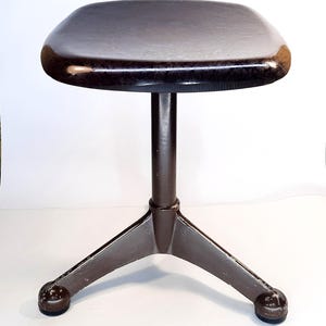Vintage bakelite stool.Vintage swivel metal stool.Adjustable Stool.Retro Furniture.Brown industrial Stool.Adjustable Stool.Tripod stool.