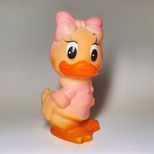 14 cm vintage rubber toy.  Duck toy Vintage. Rubber toy duck.