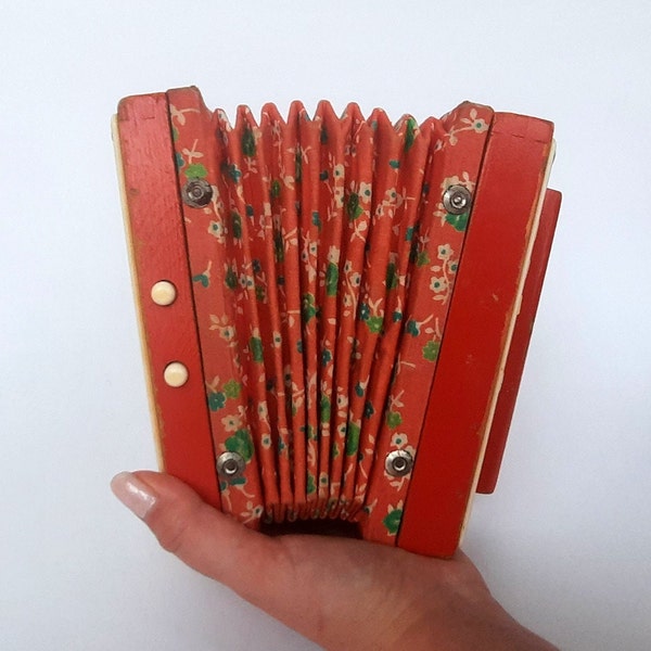 Vintage toy. Children's accordion. Soviet toy.