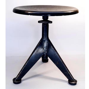 Vintage bakelite stool.Vintage swivel metal stool.Adjustable Stool.Retro Furniture.Black industrial Stool.Adjustable Stool.Tripod stool.