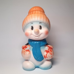 Snowman rubber ussr. Vintage rubber toy. Snowman rubber.
