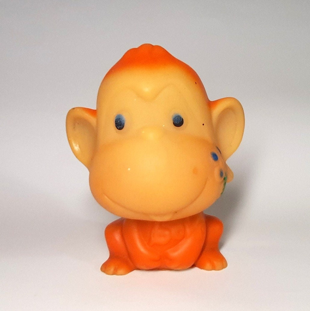 10 Cm Monkey. Rare Soviet Rubber Toy Monkey, Very Cute Toy