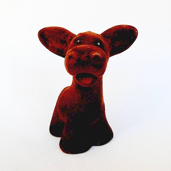 Rare Soviet soft polymer toy donkey, flocking toy, Very Rare Soviet burro. Foam rubber. Soviet Toy.