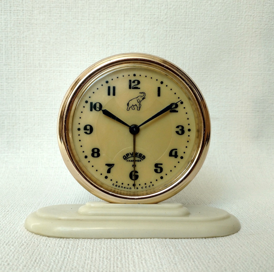 Ancien Réveil JAZ Métal Bleu Ciel Années 70 Vintage #A381 - France