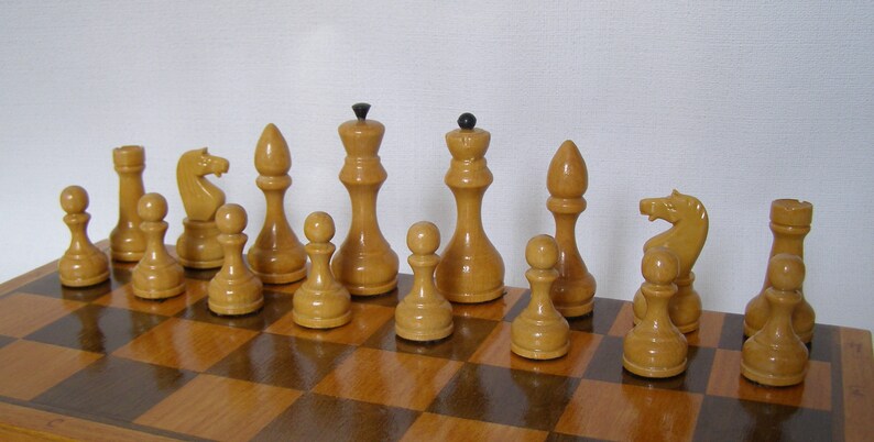 Soviet Wooden chess Vintage chess Vintage chess Wooden soviet chess set Chess USSR Soviet chess