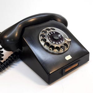 Vintage Germany phone.Nordfern.Desk phone.Rotary phone.Disk phone.DDR phone.Vintage phone.Stationary rotary dial telephone.Black phone