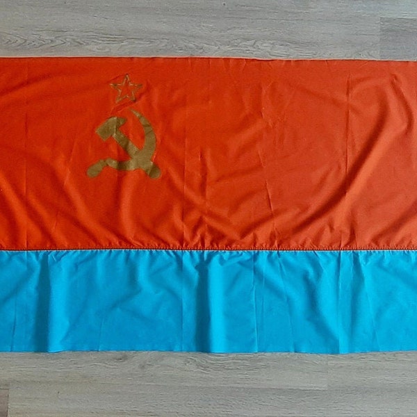 Soviet flag. Banner USSR. Communist propaganda.