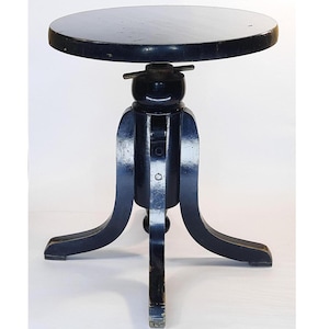 Taburete de madera.Taburete de piano de madera.Taburete giratorio.Taburete ajustable.Muebles retro.Taburete industrial negro.Taburete antiguo.Taburete trípode.Taburete de médico.