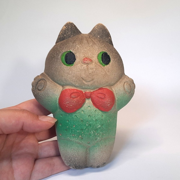 14 cm soviet rubber toy cat. Cat. Soviet toy. Vintage toy. Soviet animals. Toy. USSR.