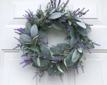 Birthday Gift, Summer Wreath, Accent Lavender Wreath