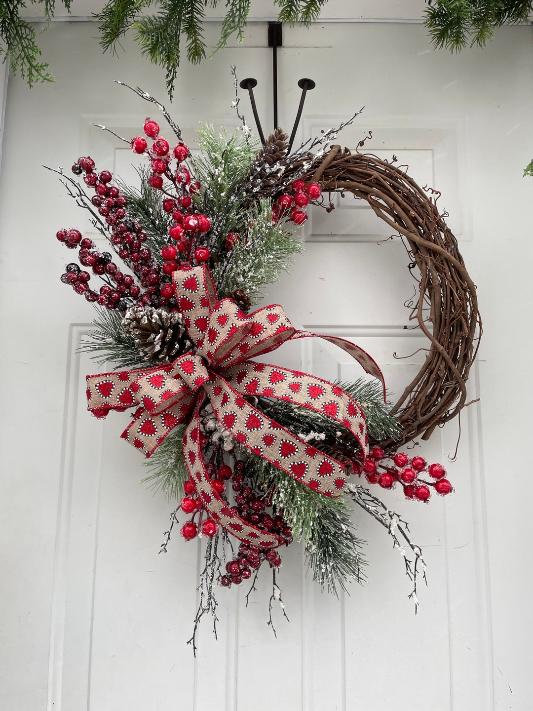 Valentines Day Wreath for Front Door, Winter Wreath Not Christmas Etsy