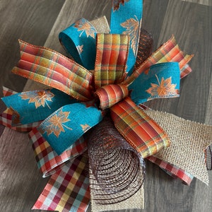 Fall Bow For Wreath, Fall Lantern Bow, Fall Bow